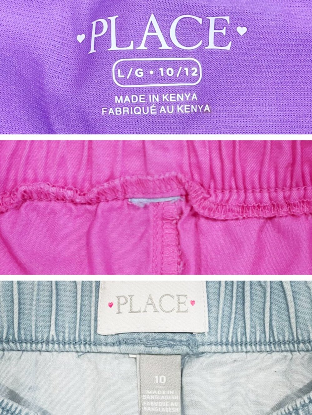 Girls Size 10 3pc Shorts Bundle The Children’s Place Pink Blue Purple - Picture 5 of 9